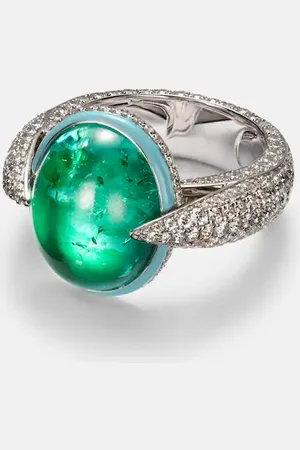Kamyen Anillo de oro de 18 ct con esmeraldas y diamantes