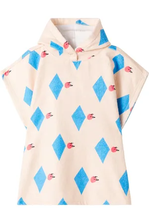 Jelly Mallow Poncho Diamond Bird de rizo en mezcla de algodón