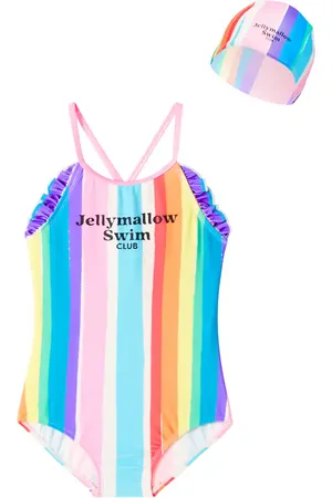 Jelly Mallow Set Rainbow de bañador y gorra
