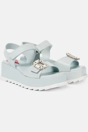 Roger Vivier Sandalias con plataforma de piel adornadas