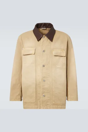 Auralee Chaqueta de lona de algodón con piel
