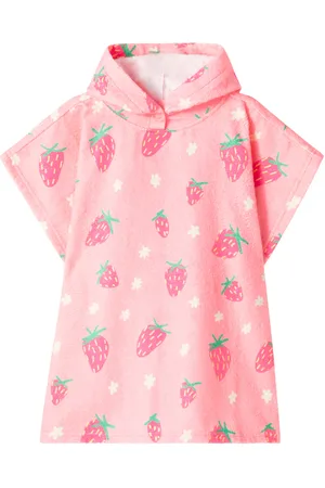 Jelly Mallow Poncho Strawberry de rizo en mezcla de algodón