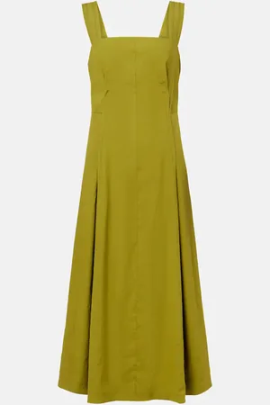 Vince Vestido midi en mezcla de lino