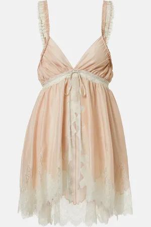 Chloé Chloé Top de pongé de seda con encaje