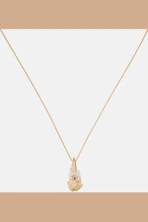 Bottega Veneta Collar Rana chapado en oro con perlas