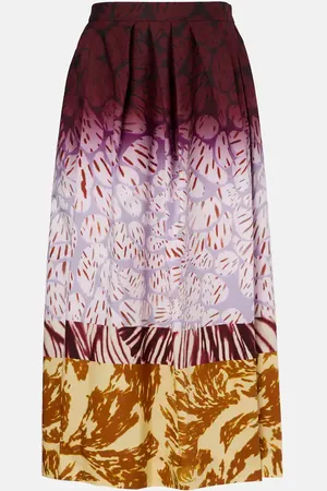 DRIES VAN NOTEN Falda larga de algodón estampada