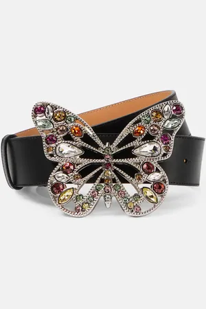 BLUMARINE Cinturón de piel con hebilla adornada