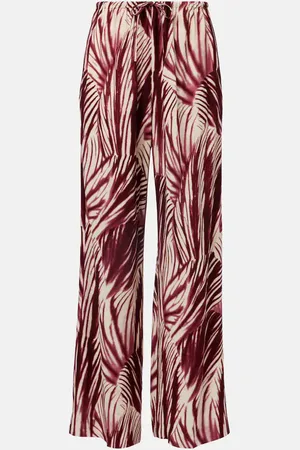 DRIES VAN NOTEN Pantalones anchos de crepé estampados