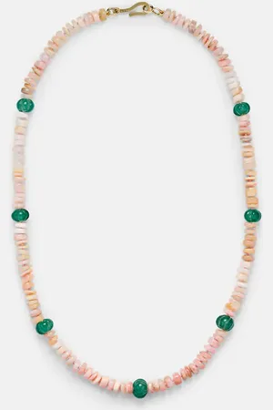 Ileana Makri Collar de oro de 9 ct con cuentas de ópalo y jade