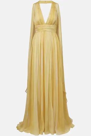 Elie saab Vestido de fiesta en seda semitransparente