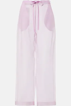 Khaite Pantalones anchos Trenton de organza