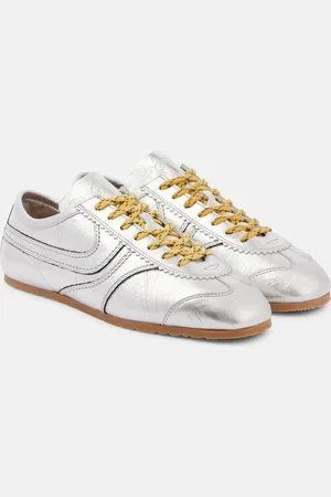 DRIES VAN NOTEN Zapatillas de piel metalizada