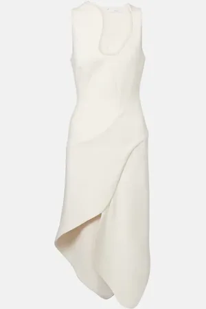 Salvatore Ferragamo Vestido midi asimétrico