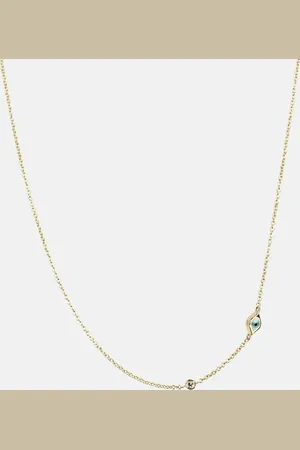Sydney Evan Collar Mini Evil Eye de oro amarillo de 14 ct y diamante blanco