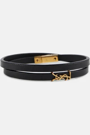 Saint Laurent Pulsera YSL de piel con logo
