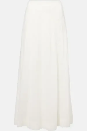 RIXO London Falda larga Vienne de algodón bordada