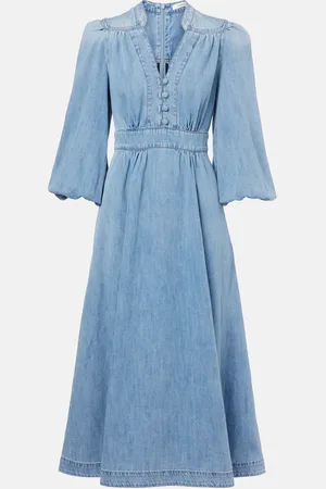 ZIMMERMANN Vestido midi Lucky de denim