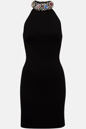 AREA Vestido corto con cristales