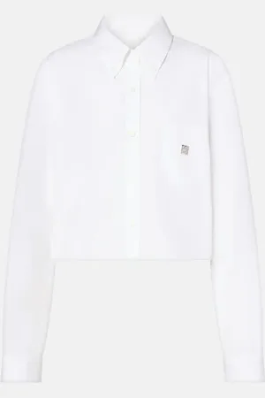 Givenchy Camisa cropped de popelín de algodón