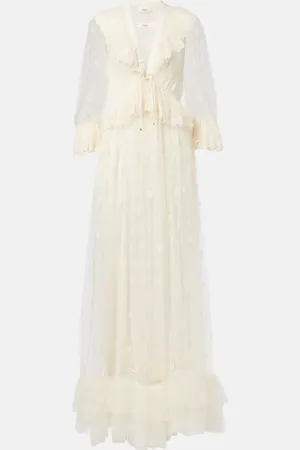 Chloé Chloé Vestido largo de encaje bordado