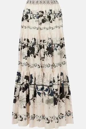 La DoubleJ Falda larga Big de algodón floral