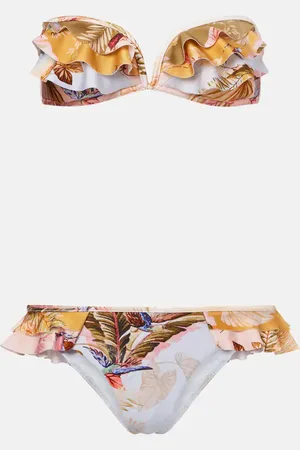 ZIMMERMANN Bikini Ascension floral con volantes
