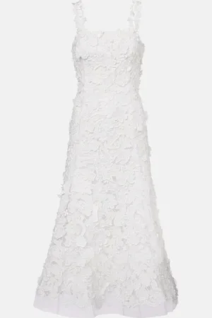 Carolina Herrera Vestido midi de encaje de guipur