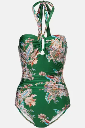 ZIMMERMANN Bañador Rhiannon fruncido con paisley