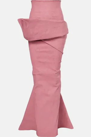 Rick Owens Falda larga drapeada de mezcla de algodón