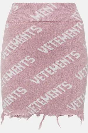 Vetements Minifalda en mezcla de lana con monograma