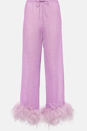 Oseree Oséree Pantalones Lumière Plumage con plumas