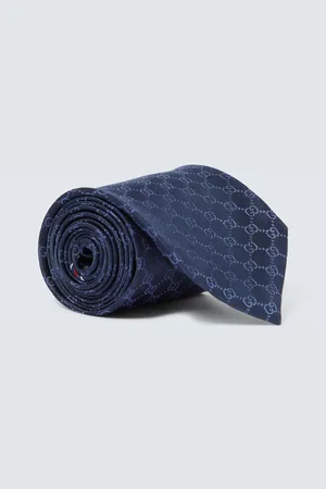 Gucci Corbata de sarga de seda con GG