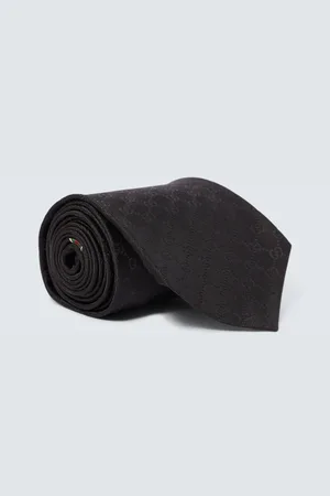 Gucci Corbata de sarga de seda con GG