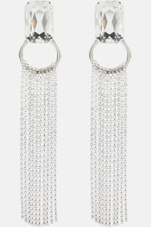 Alessandra Rich Pendientes largos con cristales