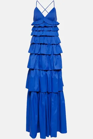 Staud Vestido largo con volantes escalonados
