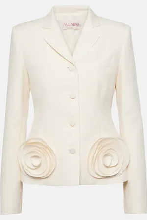 VALENTINO Blazer de Crepe Couture con apliques