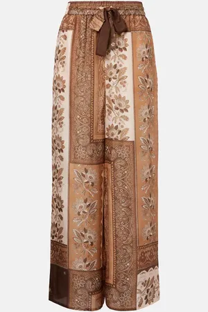 ZIMMERMANN Pantalones rectos Lucky de seda estampados