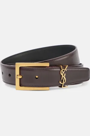 Saint Laurent Cinturón Cassandre 30 mm de piel