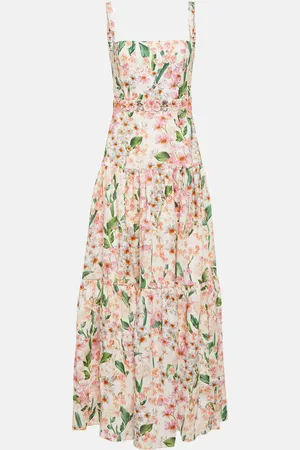 Agua by Agua Bendita Vestido largo Lima de lino floral