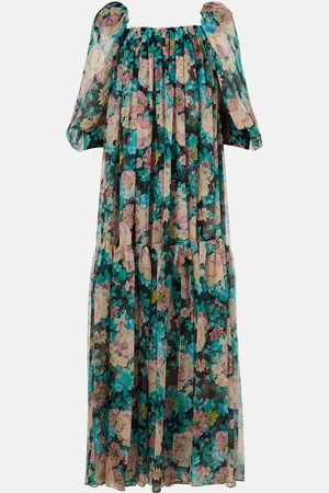 Chloé Chloé Vestido largo en muselina de seda floral