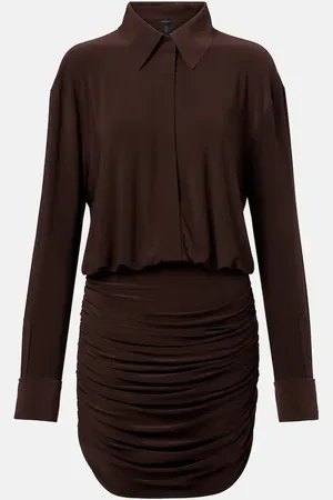 Norma Kamali Vestido camisero fruncido