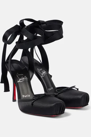 Christian Louboutin Salones Cassia Lace Up 100 de crepé satén