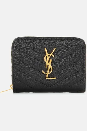 Saint Laurent Cartera Monogram Compact de piel