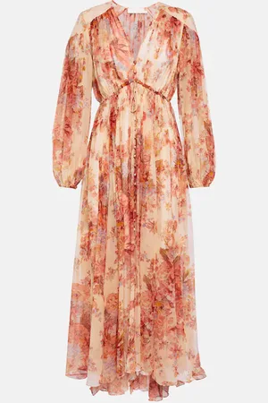 ZIMMERMANN Vestido largo Devi floral plisado