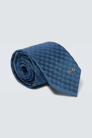 Gucci Corbata de seda con GG en jacquard