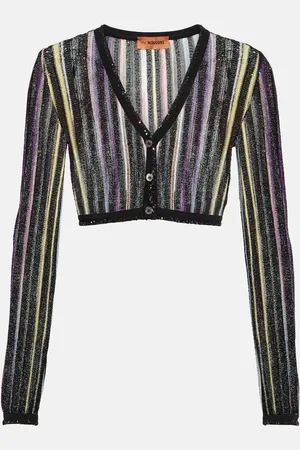 Missoni Cárdigan cropped con lentejuelas a rayas
