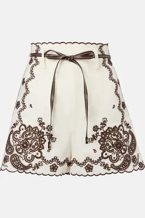 ZIMMERMANN Shorts Ascension de lino bordados