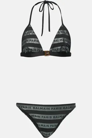 Balmain Bikini triangular estampado