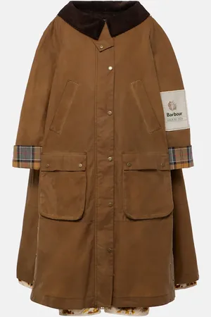 Erdem X Barbour abrigo oversized de algodón y lino