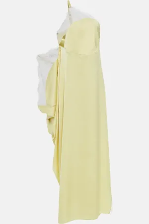 J.W.Anderson Vestido largo de satén con encaje
